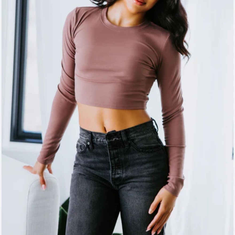Zara Long Sleeve Crop Top size small